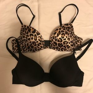Victoria’s Secret Leopard Bra and Black Bra